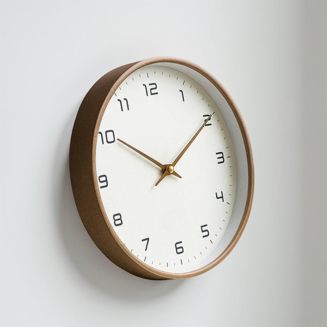 Wooden Minimalist Wall Clock With Silent Quartz Movement