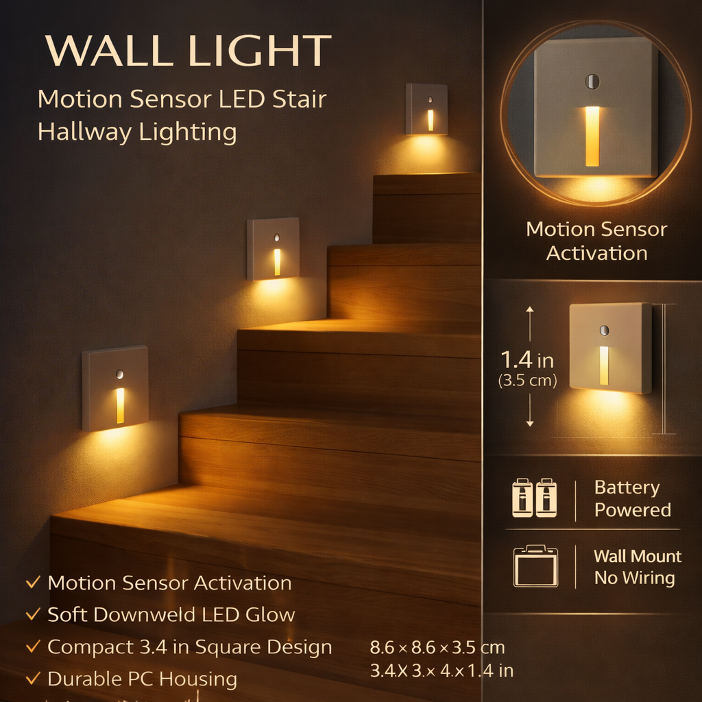 ضوء حائط LED مع مستشعر حركة للسلالم والممرات