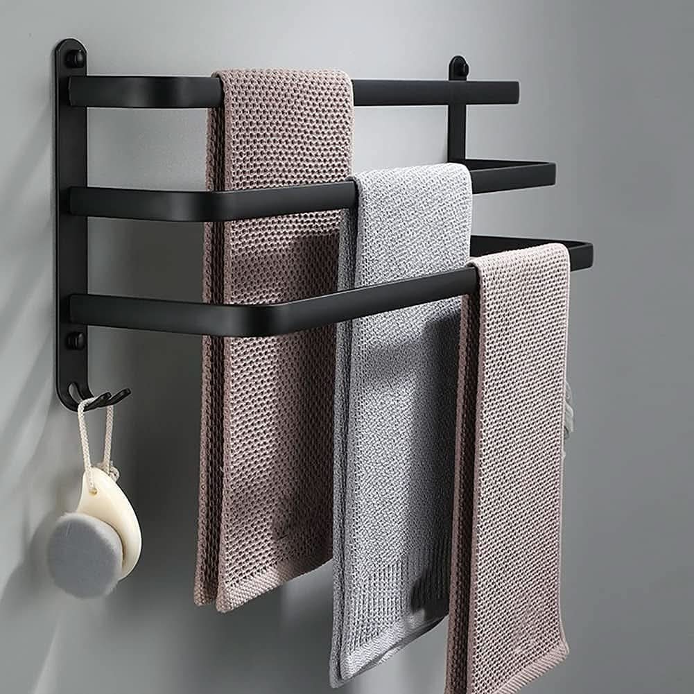 AeroShelf Wandmontiertes Aluminium-Badezimmerregal für Handtücher und Zubehör
