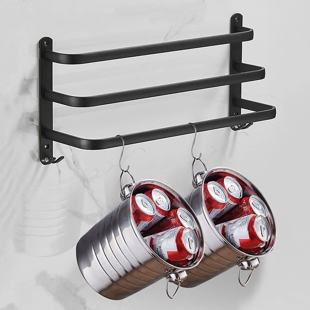 AeroShelf Wandmontiertes Aluminium-Badezimmerregal für Handtücher und Zubehör