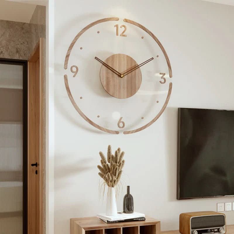 Scandi Quiet Clock Silent Wooden Wall Clock In Minimalist Design