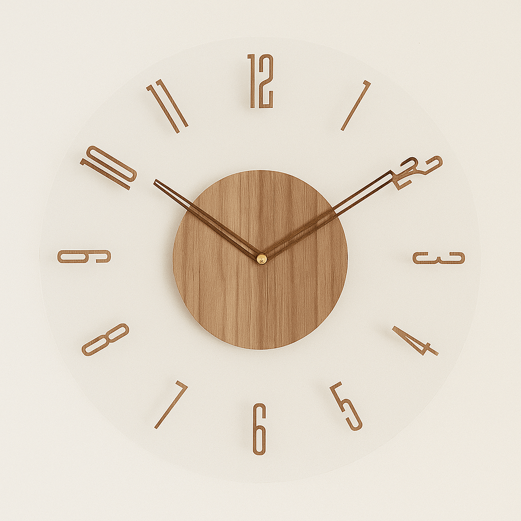 Scandi Quiet Clock Stille Holzwanduhr im minimalistischen Design