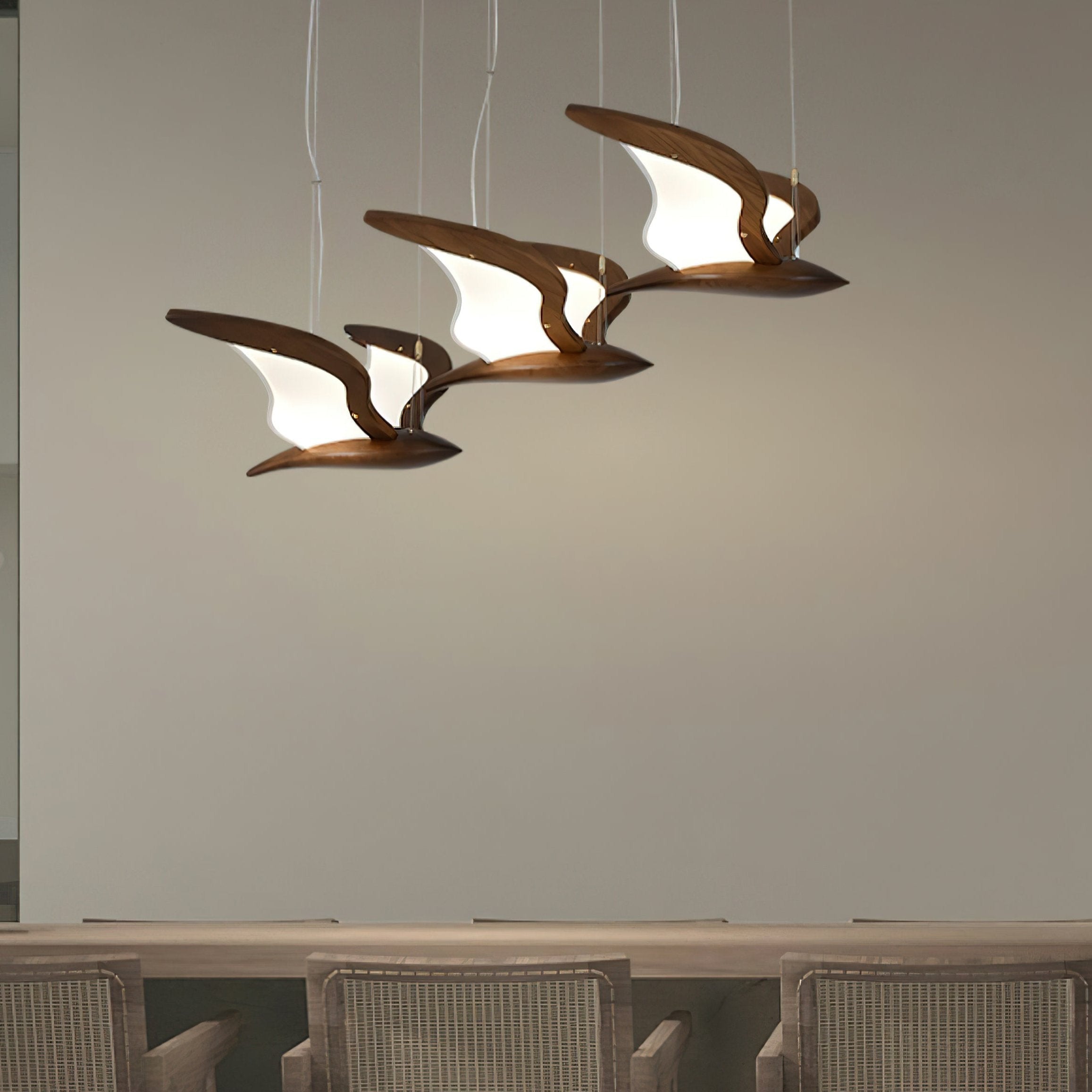 Lustre en verre Lyrael fabriqué en métal, bois et acrylique | Snurv