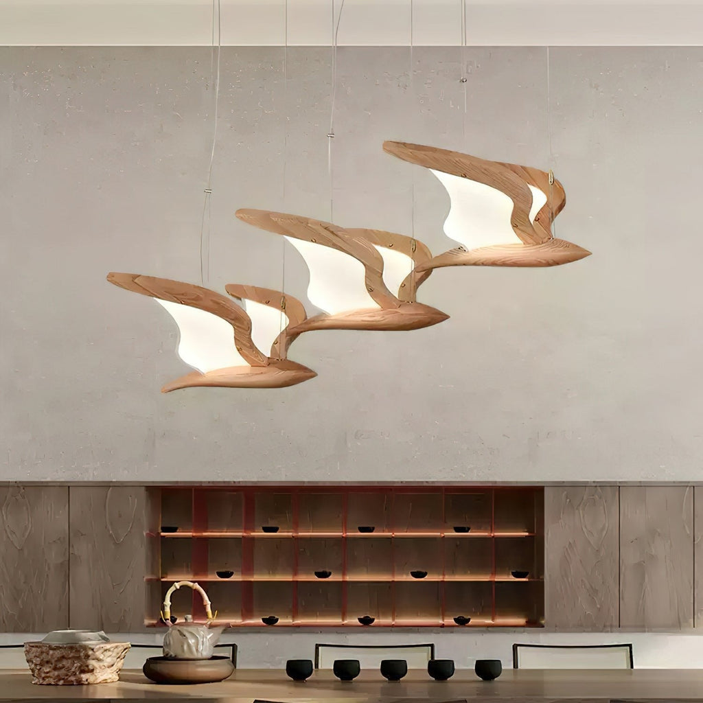 Lustre en verre Lyrael fabriqué en métal, bois et acrylique | Snurv