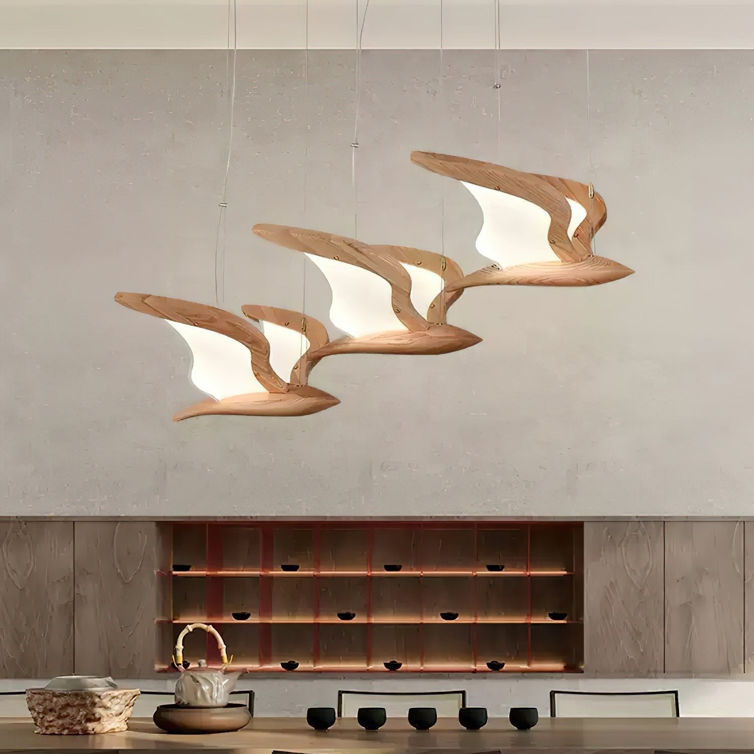 Lustre en verre Lyrael fabriqué en métal, bois et acrylique | Snurv