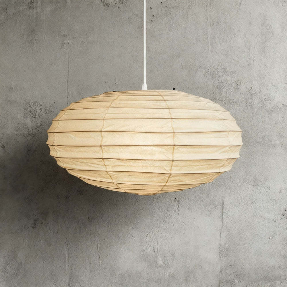 Rice Paper Pendant Light With Soft Oval Shade For Indoor Ceiling | Rosalyssa