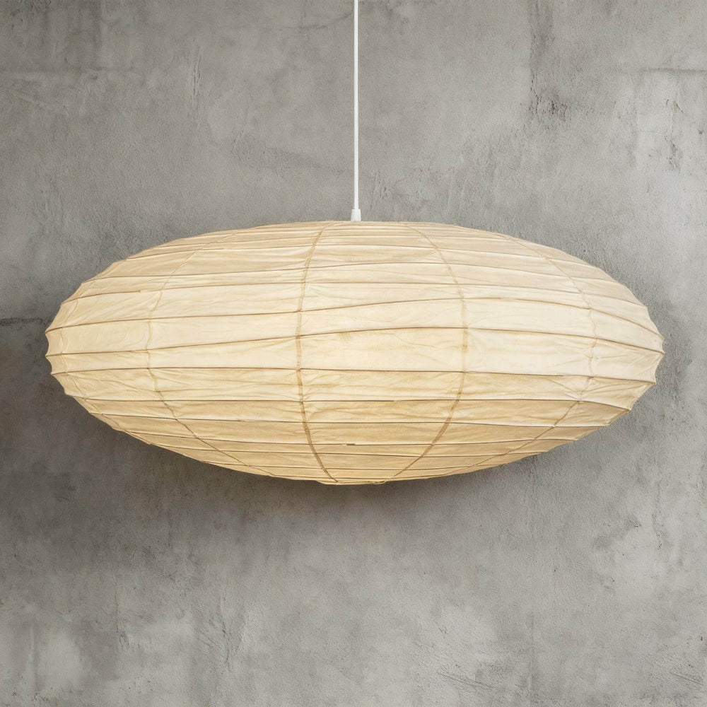 Rice Paper Pendant Light With Soft Oval Shade For Indoor Ceiling | Rosalyssa