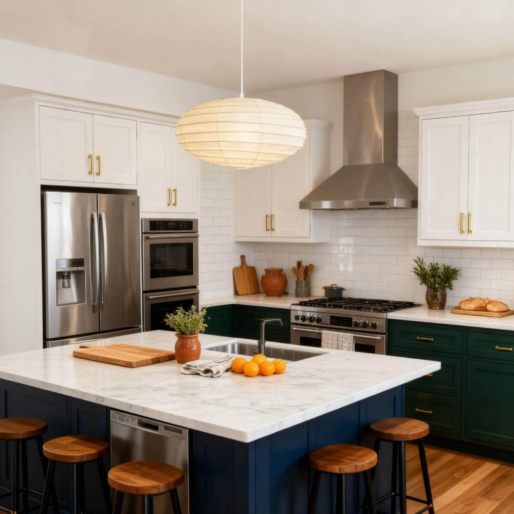 Rice Paper Pendant Light With Soft Oval Shade For Indoor Ceiling | Rosalyssa