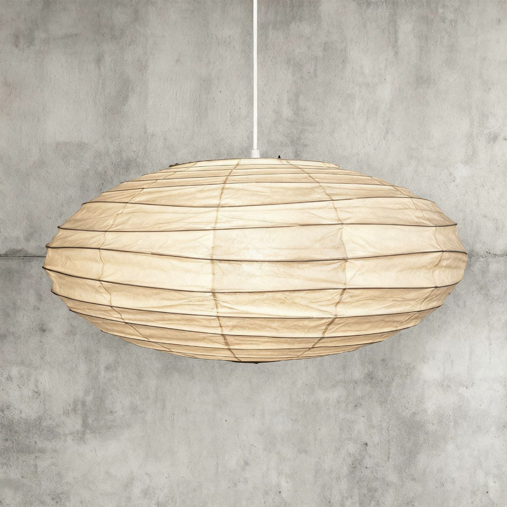 Rice Paper Pendant Light With Soft Oval Shade For Indoor Ceiling | Rosalyssa