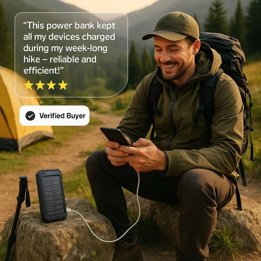 AeroVolt Power Bank Solar Rezistent la Apă 10000mAh cu Dual USB