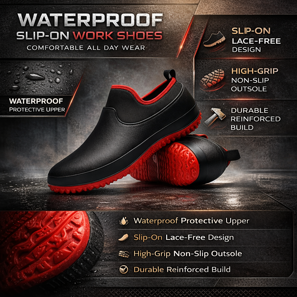 All-Day Comfort Waterproof Slip Shoes For Everyday Work