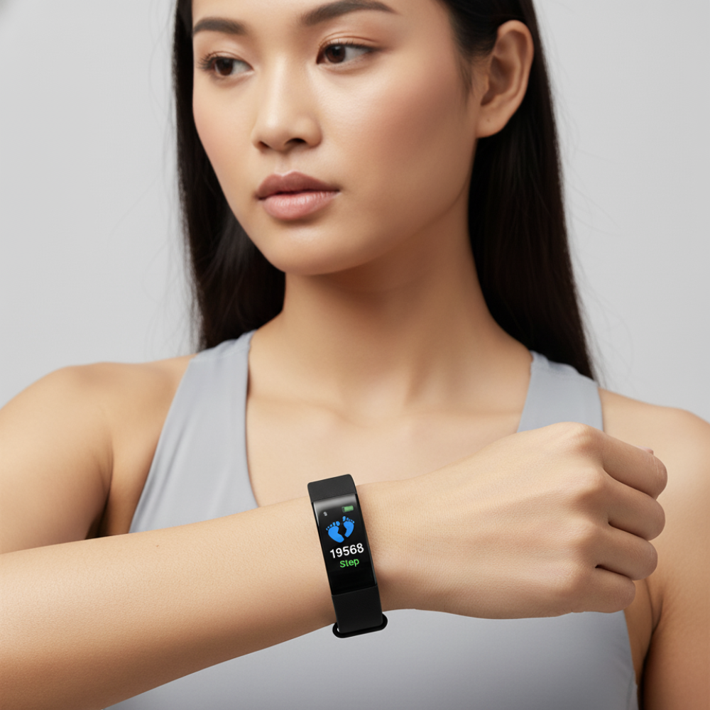 Fitness hodinky pro seniory s LED displejem a měřením srdečního tepu