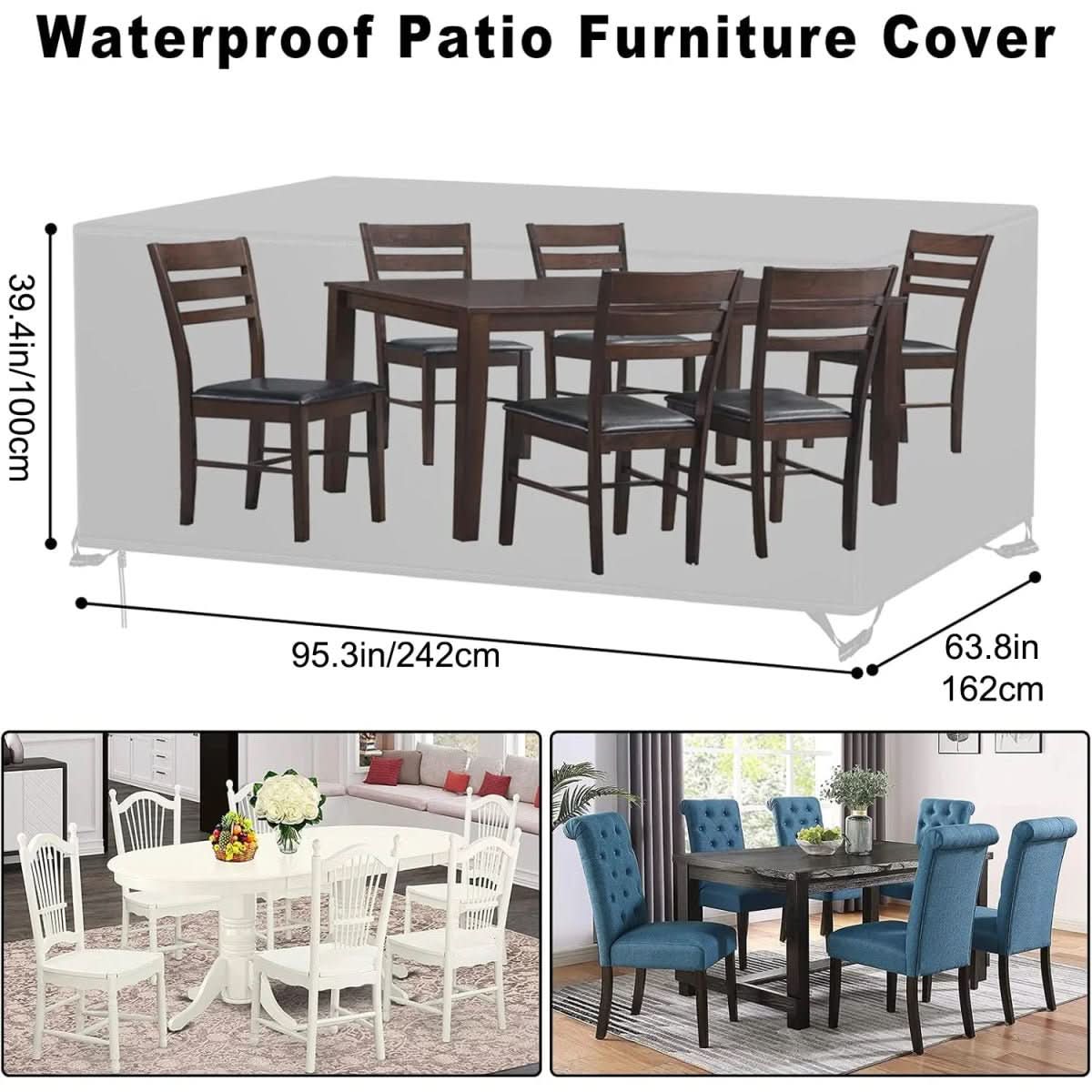 BreezeGuard całoroczne pokrowce na meble tarasowe do zestawów wypoczynkowych i jadalnianych na zewnątrz