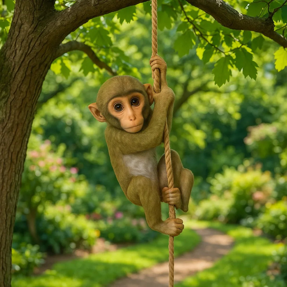 Climbing Monkey Garden Statue For Outdoor Patio Decor | Rosalyssa