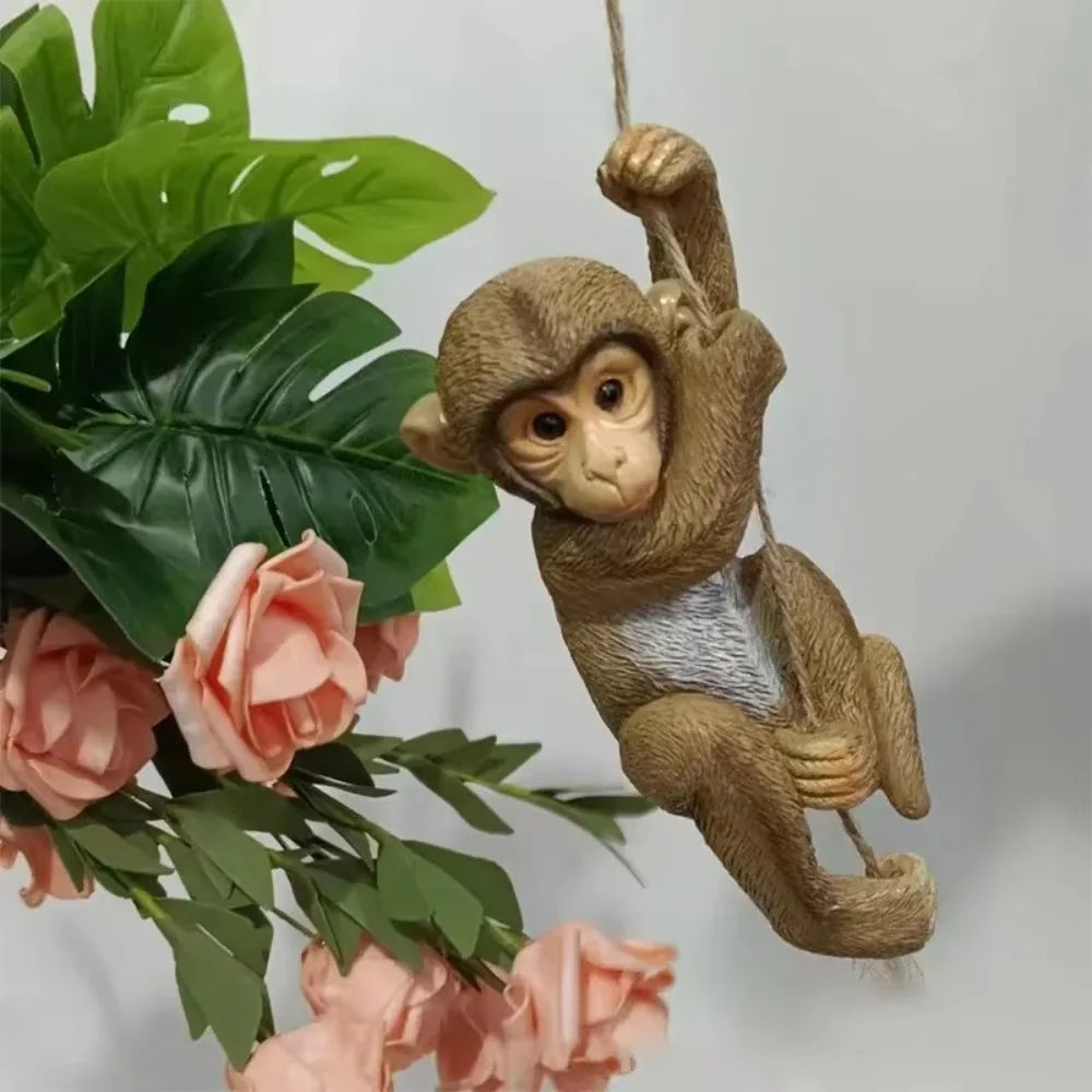 Climbing Monkey Garden Statue For Outdoor Patio Decor | Rosalyssa