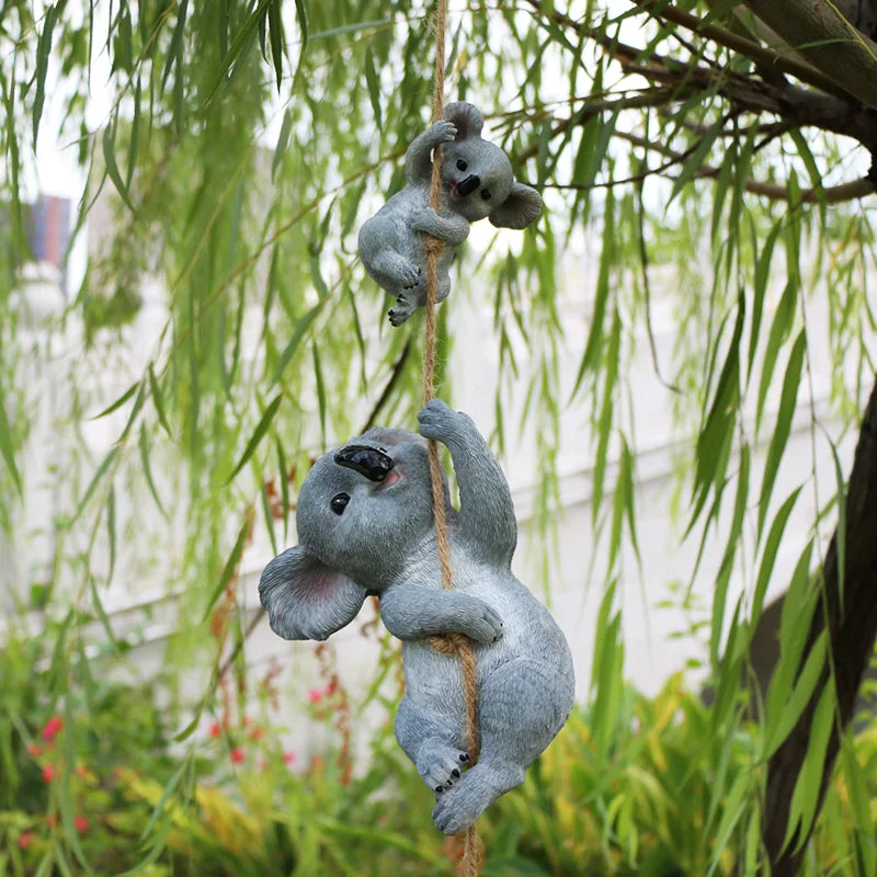 Koala Garden Swing Figurine for Enchanted Outdoor Decor | Rosalyssa