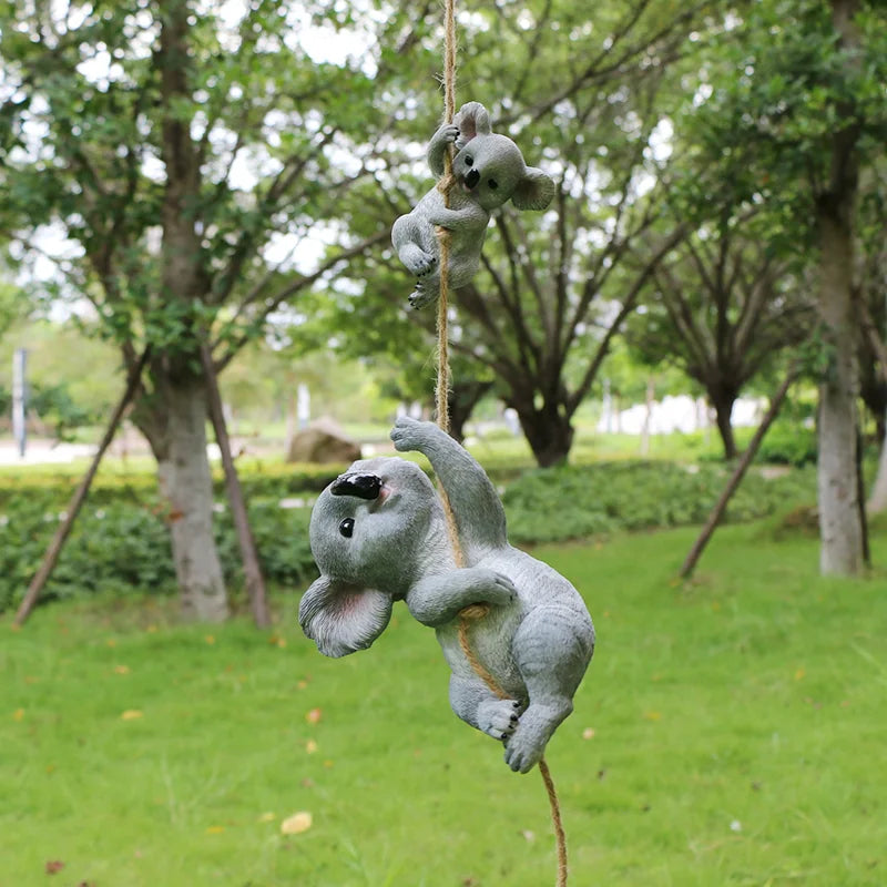 Koala Garden Swing Figurine for Enchanted Outdoor Decor | Rosalyssa