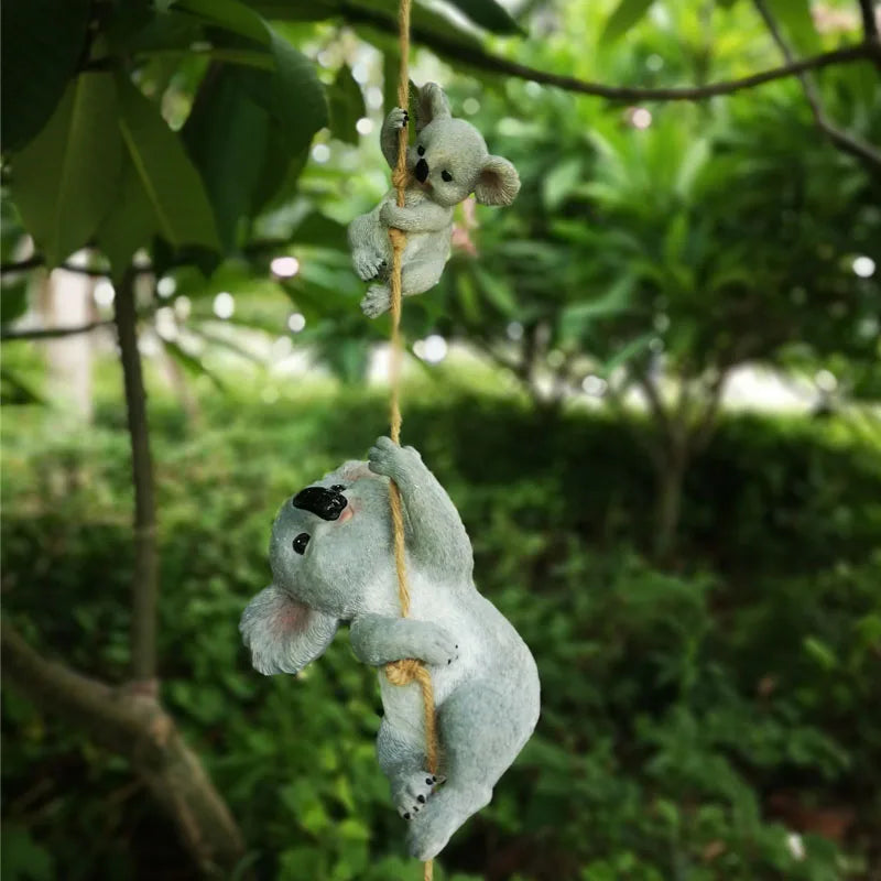 Koala Garden Swing Figurine for Enchanted Outdoor Decor | Rosalyssa