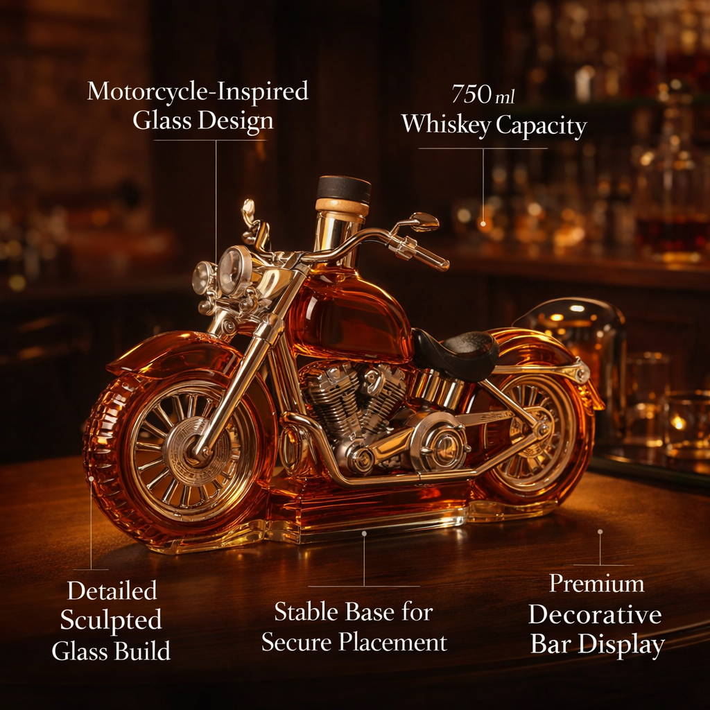 Motorcycle Shaped Whiskey Decanter For Bar Display