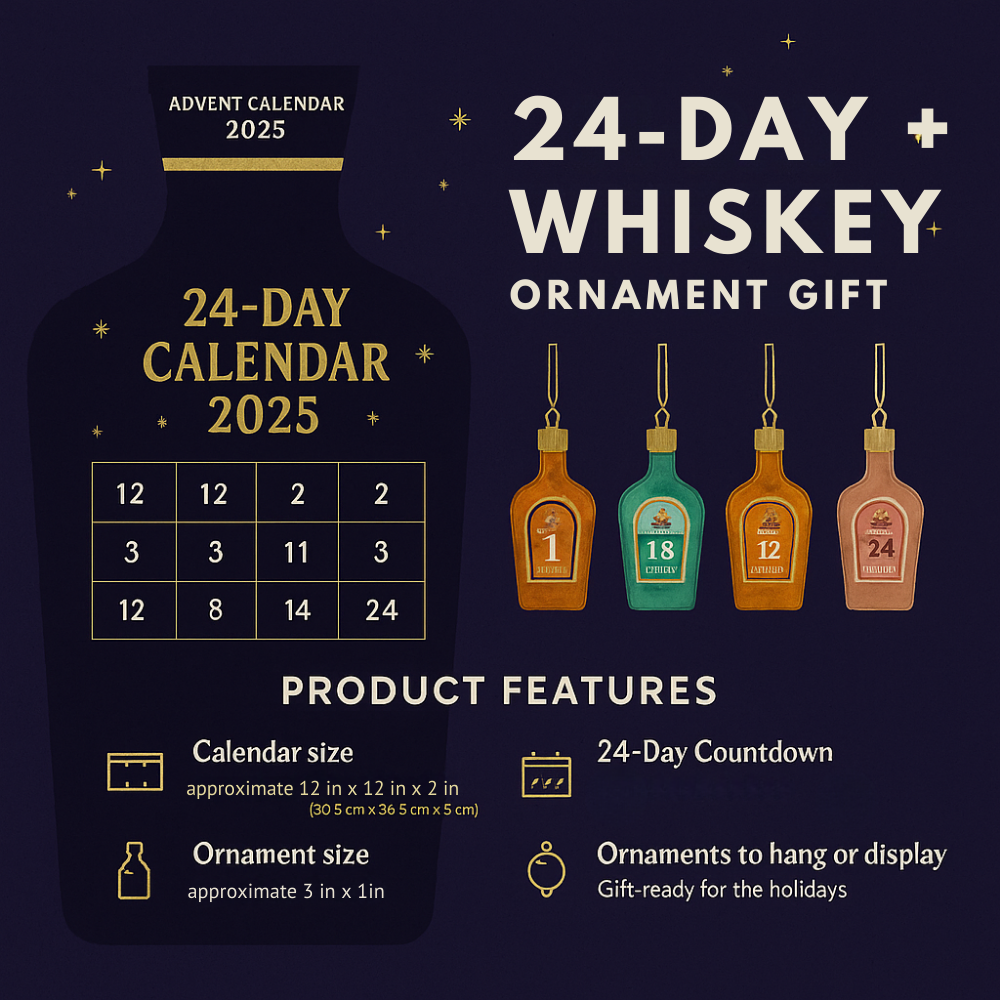 Whiskey Themed Advent Calendar With Decorative Countdown