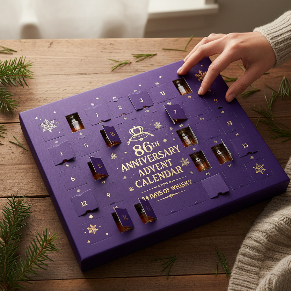 Whiskey Themed Advent Calendar With Decorative Countdown