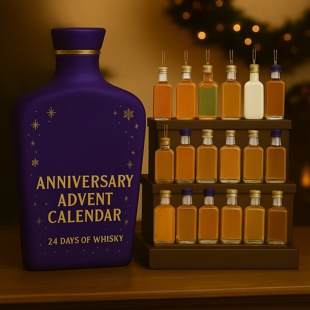 Whiskey Themed Advent Calendar With Decorative Countdown