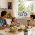 Remote Control Twin Reversible Window Fan For Fresh Air Cooling
