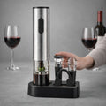 Kit de Abridor de Vinho Elétrico Recarregável em Aço Inoxidável
