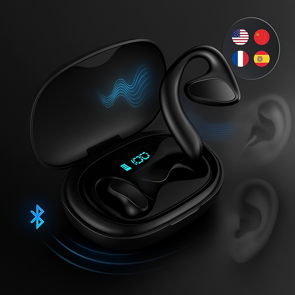 Sluchátka s překladačem a Bluetooth pro překlad v reálném čase