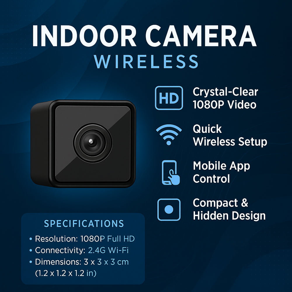 Mini telecamera di sicurezza wireless da interno a forma di cubo per uso domestico