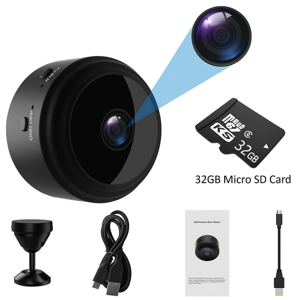 Telecamera di Sicurezza WiFi Compatta per Interni con Visione Notturna