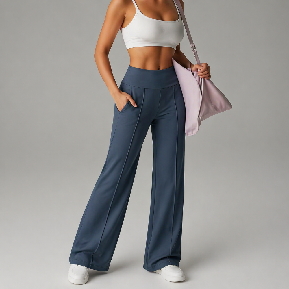Leggings de yoga para mulher, cintura alta, com pernas flare e elásticas