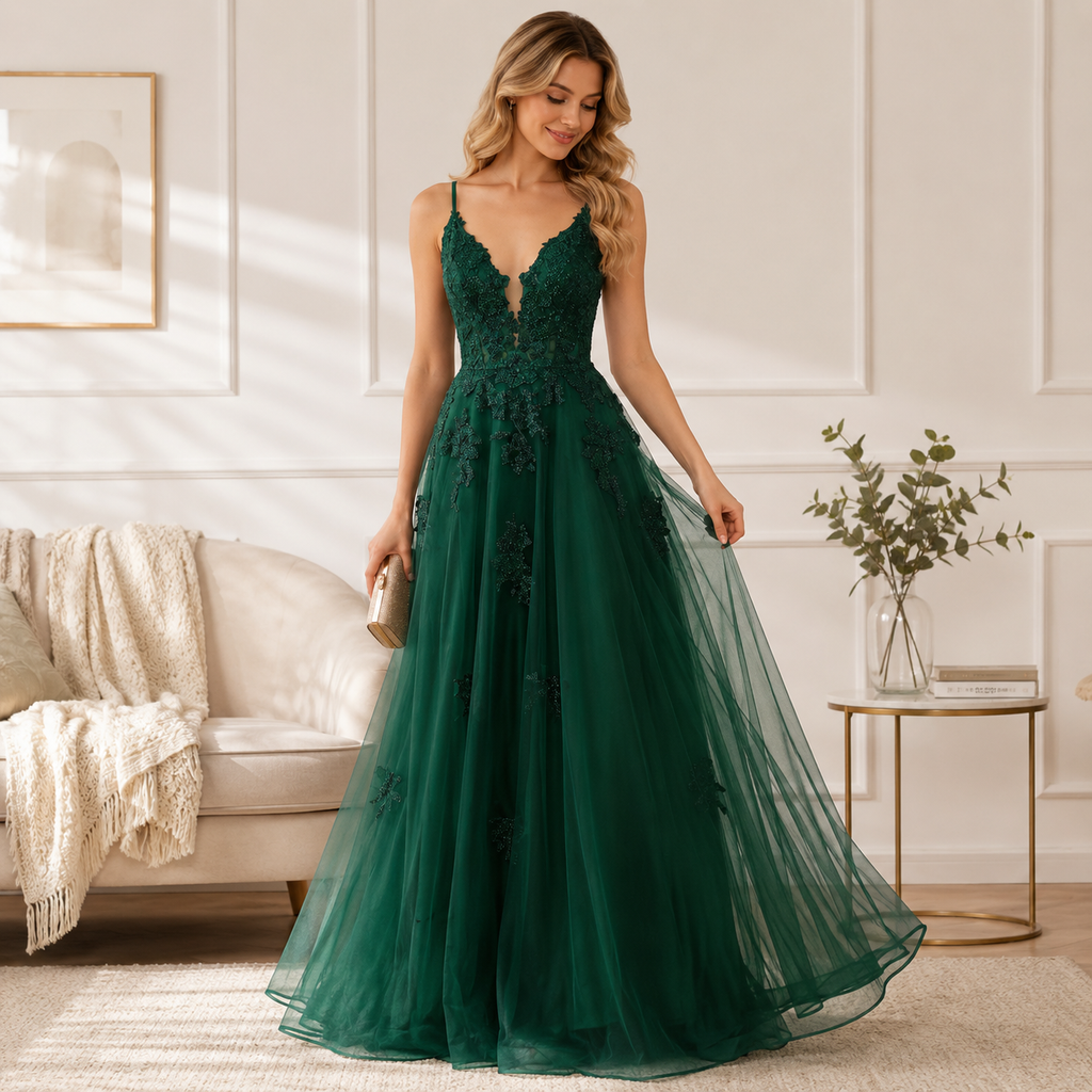 Lace-Up Prom Dress For Formal Evening Events And Weddings
