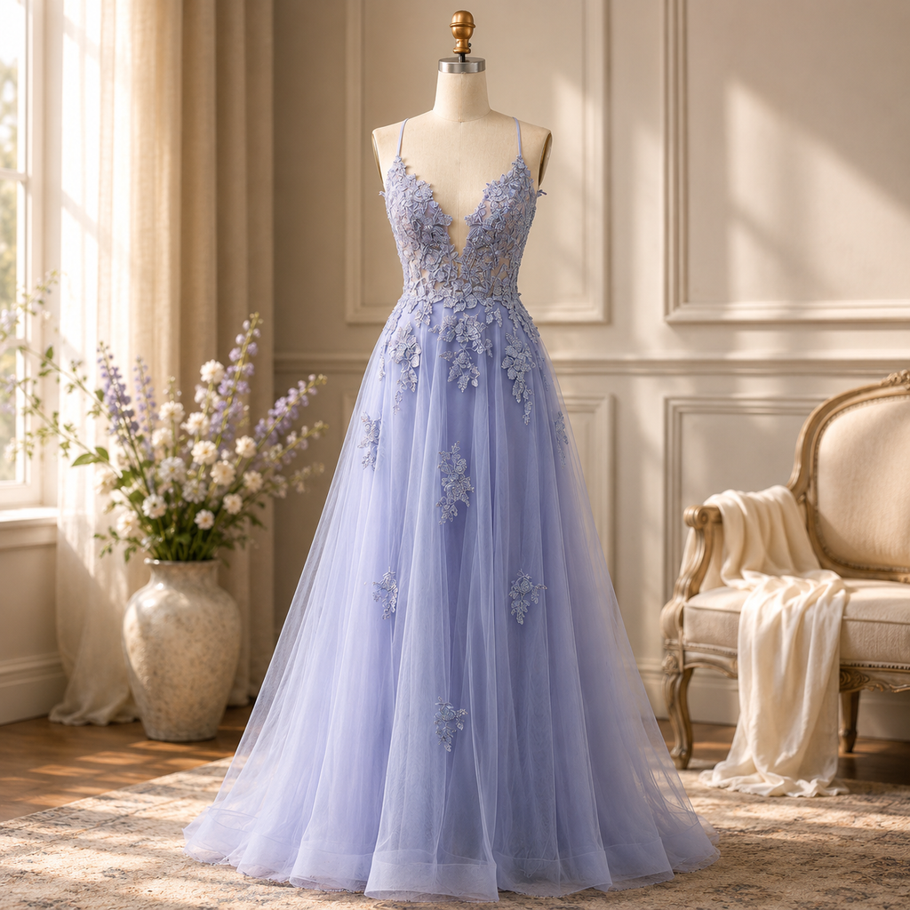Lace-Up Prom Dress For Formal Evening Events And Weddings