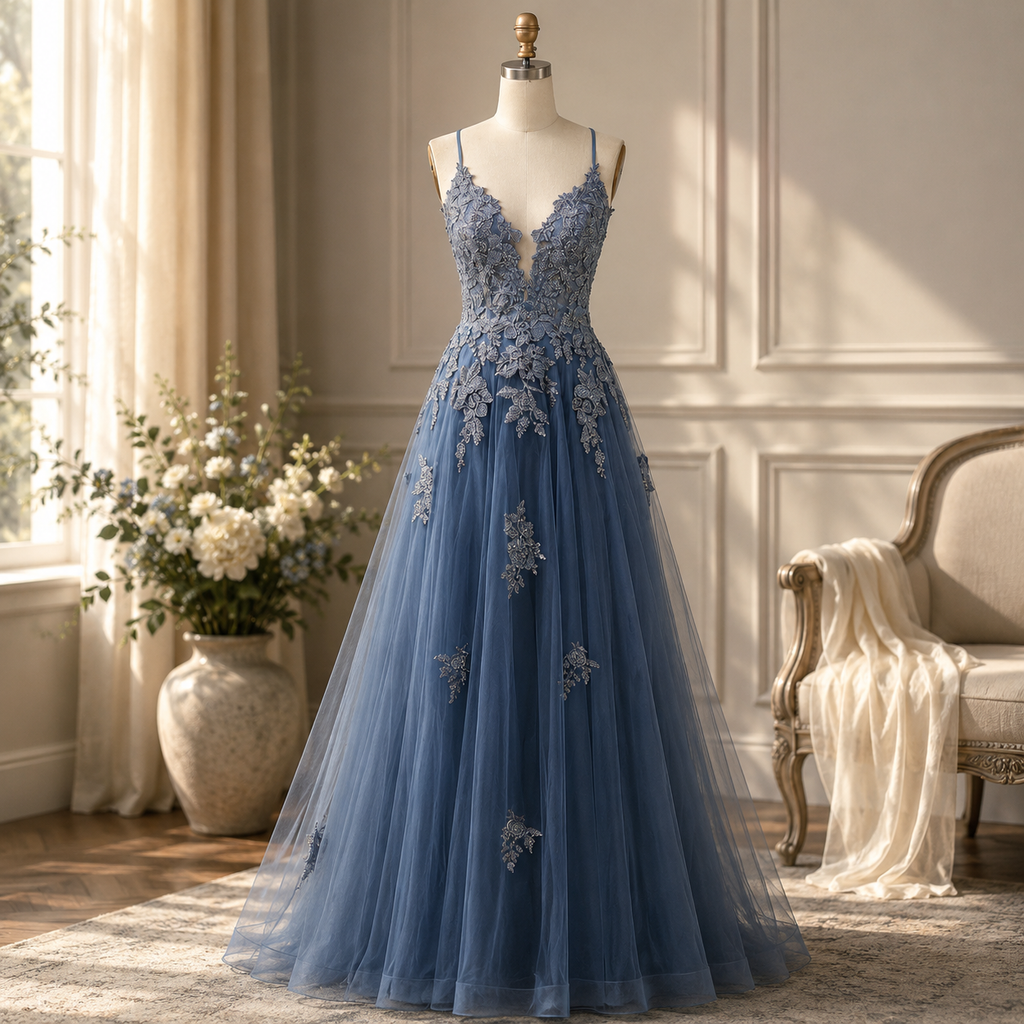 Lace-Up Prom Dress For Formal Evening Events And Weddings