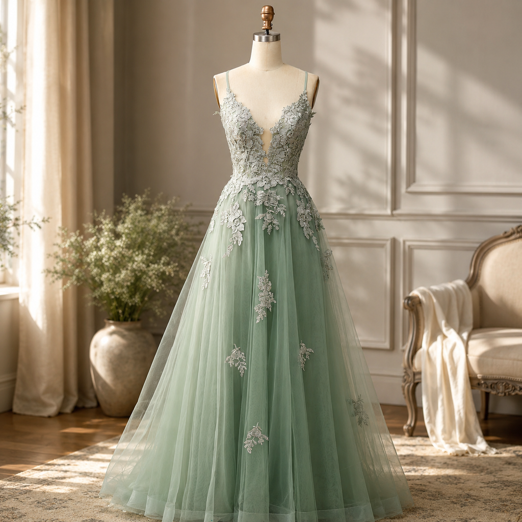 Lace-Up Prom Dress For Formal Evening Events And Weddings