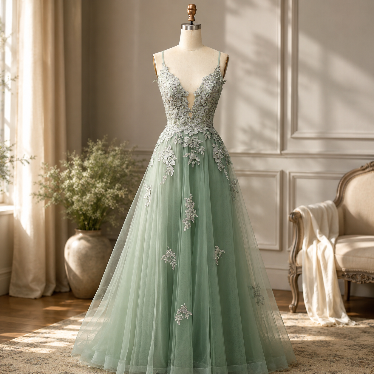 Lace-Up Prom Dress For Formal Evening Events And Weddings
