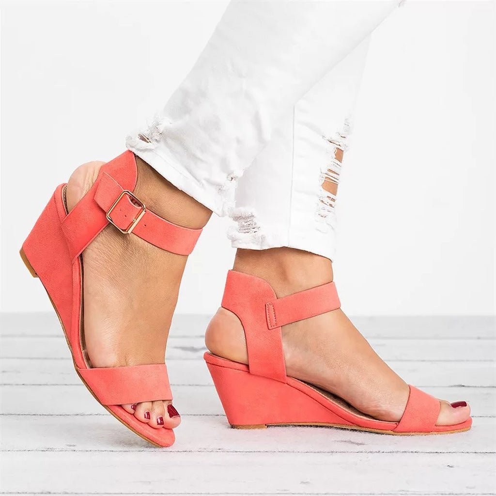 Sandales compensées à bride cheville pour femmes avec style printanier et confort optimal | Rosalyssa