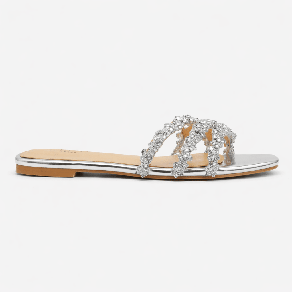 Women's Diamante Detail Flat Summer Sandals With Comfortable Fit | Rosalyssa