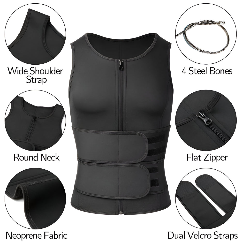 Gilet d'entraînement en néoprène avec ajustement réglable pour la remise en forme