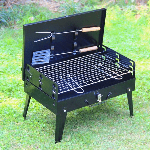 TrailPeak Fold Grill Foldable Steel Garden Barbecue For Camping And Garden