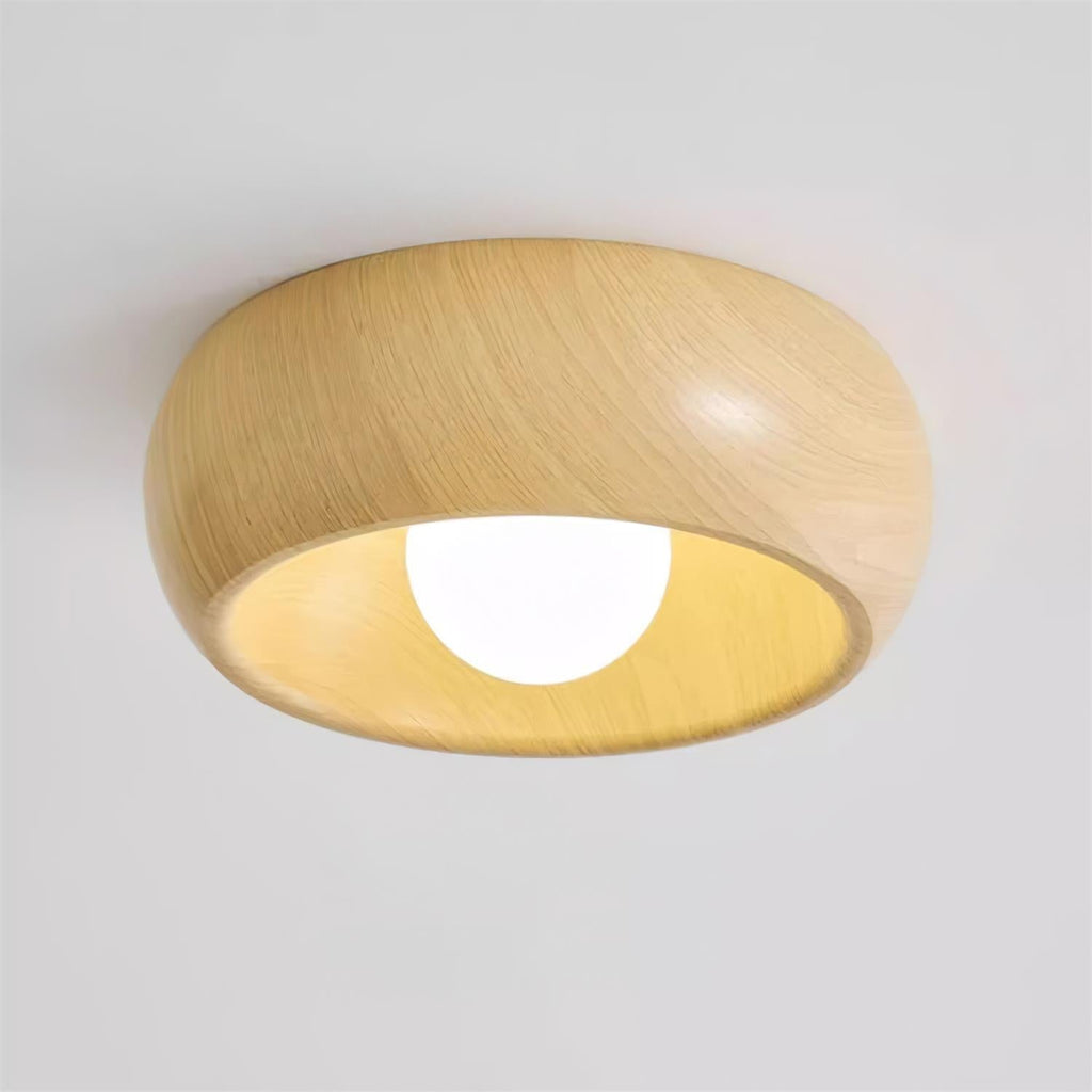 Luminária de Teto em Madeira Albanora com Acessório LED Moderno
