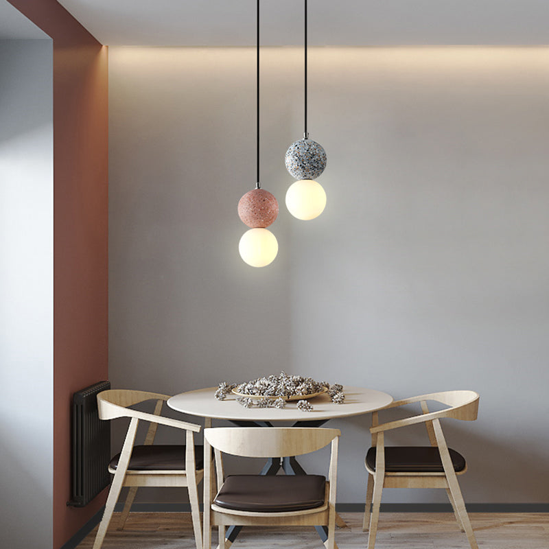 NovaLux LED Pendant Lights Small Glass Lamps For Dining Tables Black And White