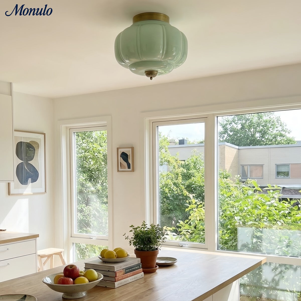 Stropní svítidlo Milk Glass s skleněným stínidlem, moderní přisazené, skandinávský styl