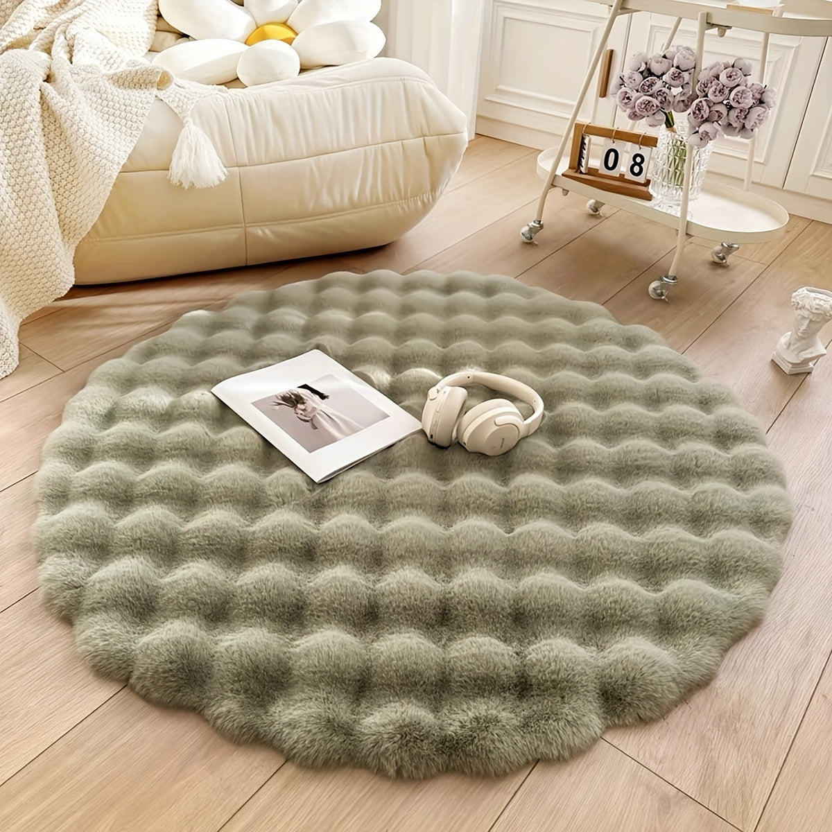 Cloud Comfort Plüsch Bubble Rundteppich für gemütliche Wohnbereiche