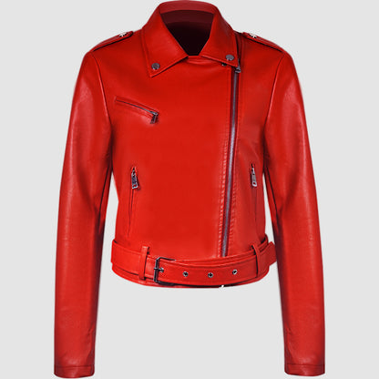 KARA – Veste Courte Ceinturée Style Motard