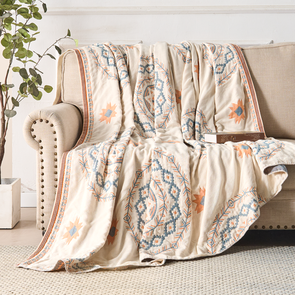 Gemütliche Mandala Boho Decke als Akzent für Sofa oder Schlafzimmer