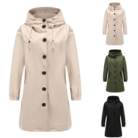 AuroraWeave Fashionable Trench Coat For Women Long Style Seasonal 2024