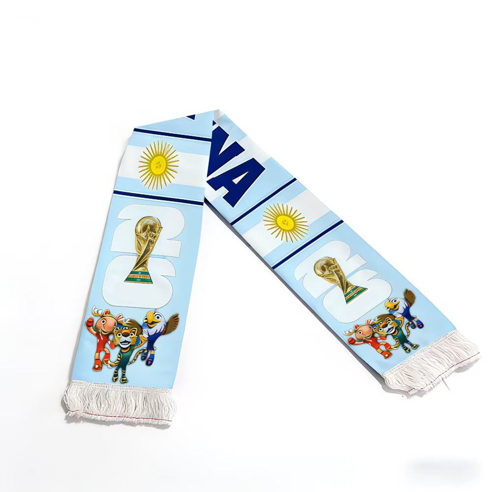 Argentina-flaggets fotballskjerf for verdensmesterskapsfans over hele verden