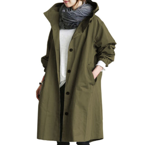 AuroraWeave Fashionable Trench Coat For Women Long Style Seasonal 2024